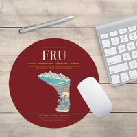 Thumbnail for Manas International Airport (FRU) design on dark red round mouse pad