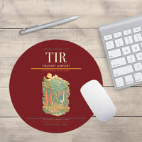 Thumbnail for Tirupati Airport (TIR) design on dark red round mouse pad