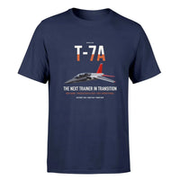 Thumbnail for T-7A Red Hawk design on navy blue double-side t-shirt, single-side print