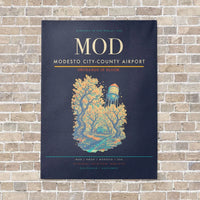 Thumbnail for Modesto City-County Airport MOD vertical canvas print - no frame - navy blue background