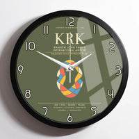 Thumbnail for Krakow John Paul II International Airport KRK Wall-Clock Framed - Green Army