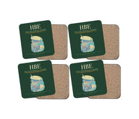 Thumbnail for Borg El Arab Airport (HBE) design on dark green 4 pieces set coaster