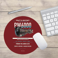 Thumbnail for PW6000 design on dark red round mouse pad