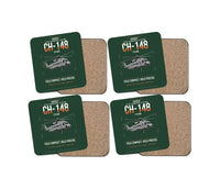Thumbnail for Sikorsky CH-148 Cyclone design on dark green 4 pieces set coaster