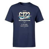 Thumbnail for Cessna 172 Skyhawk design on navy blue t-shirt, single-side print