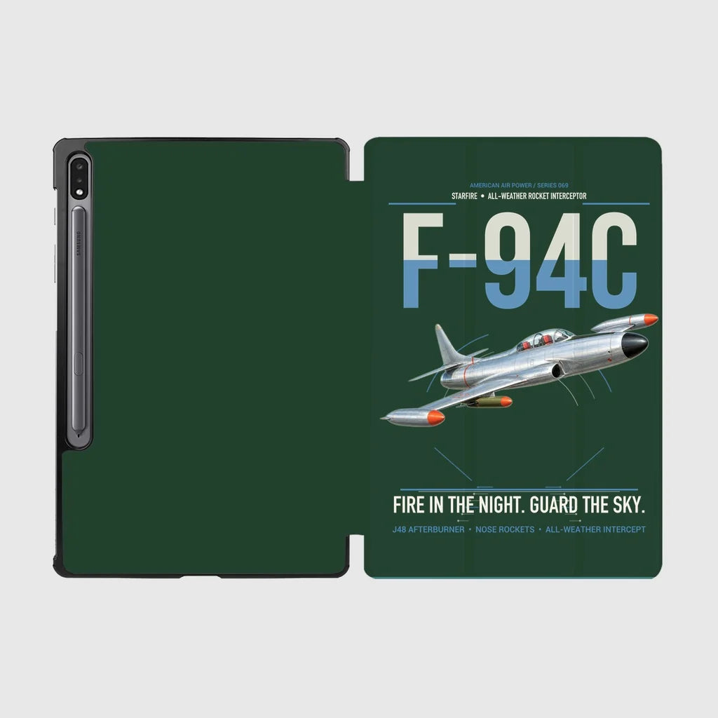 F-94C Starfire design on dark green samsung tablet tablet case