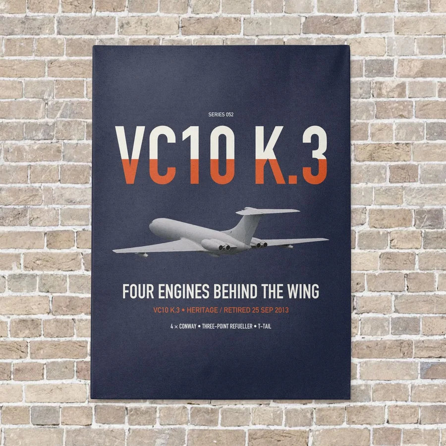 Vickers VC10 K.3 vertical canvas print - no frame - navy blue background