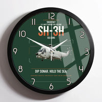 Thumbnail for Sikorsky SH-3H Sea King design on dark green framed wall clock