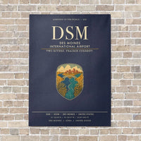 Thumbnail for Des Moines International Airport DSM vertical canvas print - no frame - navy blue background