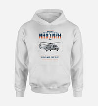 Thumbnail for NHIndustries NH90 NFH Caïman design on white double-side hoodie, single-side print