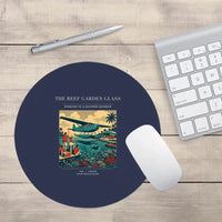 Thumbnail for VINTAGE G4410 - The Reef Garden Glass - Designed Mouse Pads design on navyblue round