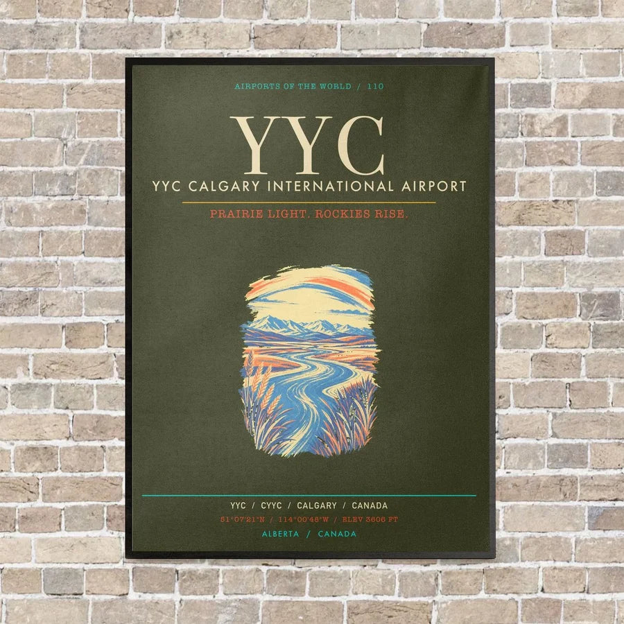 YYC Calgary International Airport - Canvas Framed - Green Army