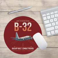 Thumbnail for B-32 Dominator design on dark red round mouse pad
