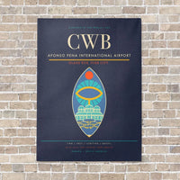 Thumbnail for Afonso Pena International Airport CWB vertical canvas print - no frame - navy blue background