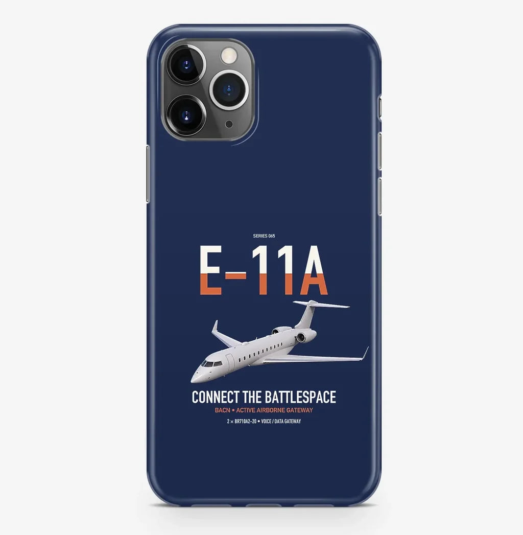 E-11A BACN design on navy blue magsafe iphone case, for iPhone Pro Max