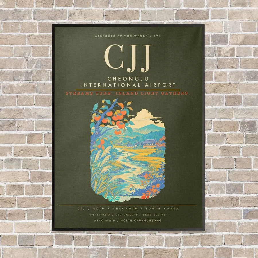 Cheongju International Airport CJJ - Canvas Framed - Green Army