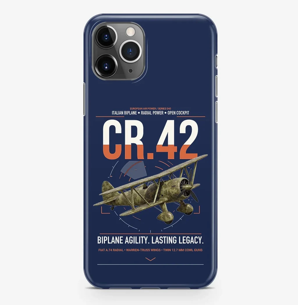 Fiat CR.42 Falco design on navy blue magsafe iphone case, for iPhone Pro Max