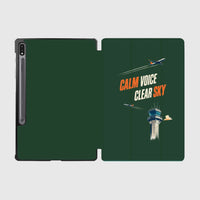Thumbnail for Calm Voice Clear Sky design on dark green samsung tablet tablet case