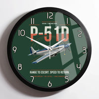 Thumbnail for P-51D Mustang design on dark green framed wall clock