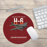 Thumbnail for Heinkel He 111H-6 design on dark red round mouse pad