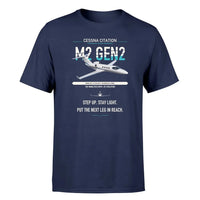 Thumbnail for Cessna Citation M2 Gen2 design on navy blue double-side t-shirt, single-side print