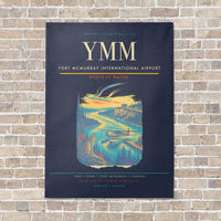 Thumbnail for Fort McMurray International Airport YMM vertical canvas print - no frame - navy blue background