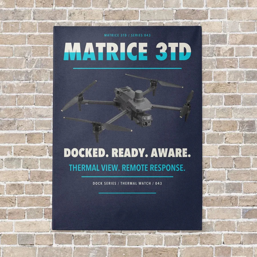 DJI Matrice 3TD vertical canvas print - no frame - navy blue background