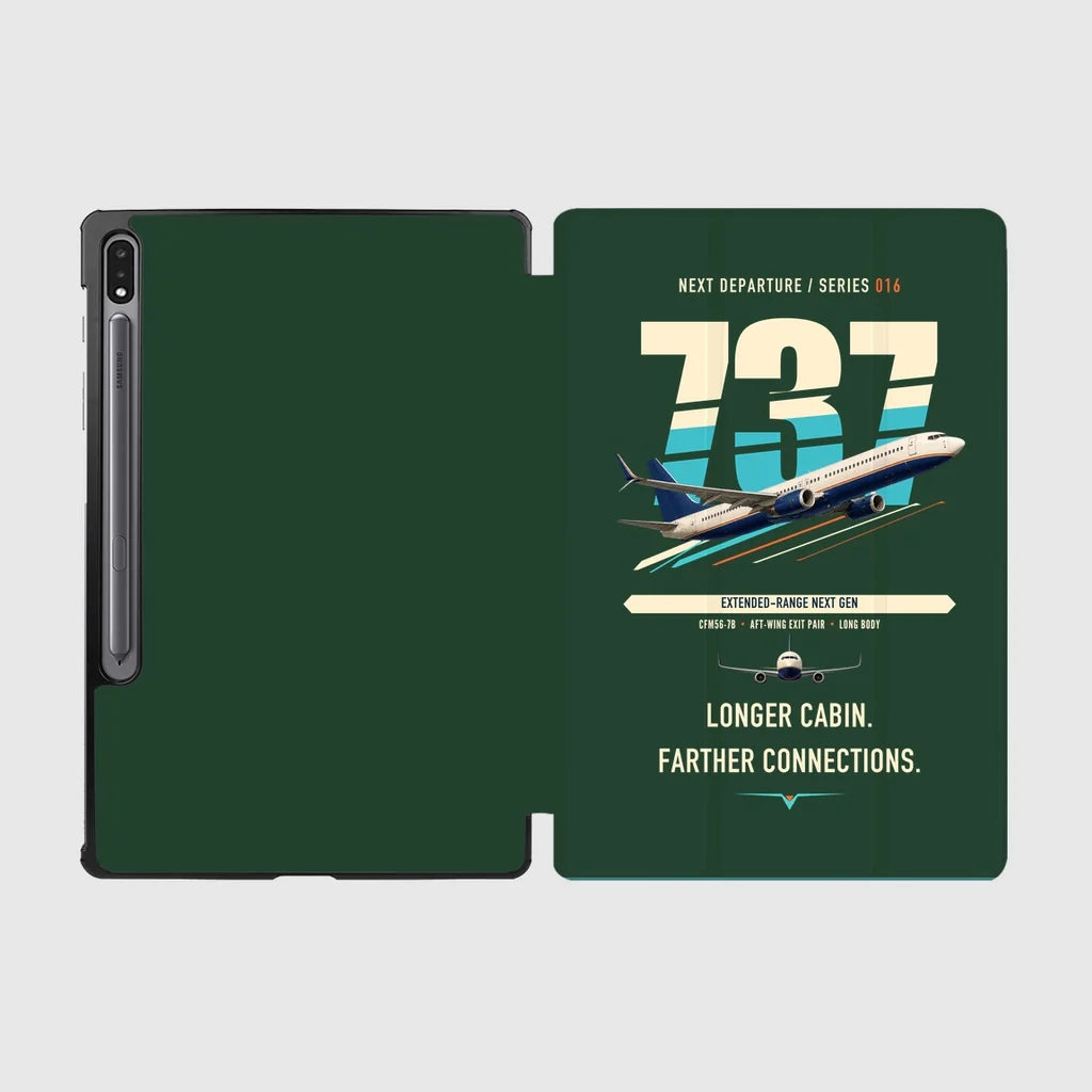 Boeing 737-900ER design on dark green samsung tablet tablet case
