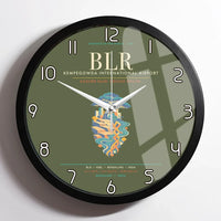 Thumbnail for Kempegowda International Airport Bengaluru BLR - Deccan Garden Silk Loom Wall-Clock Framed - Green Army