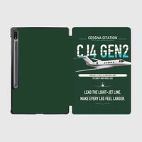 Thumbnail for Cessna Citation CJ4 Gen2 design on dark green samsung tablet tablet case