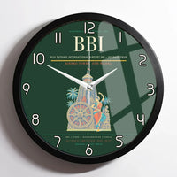 Thumbnail for Biju Patnaik International Airport (BBI) design on dark green framed wall clock