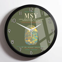 Thumbnail for Louis Armstrong New Orleans International Airport MSY Wall-Clock Framed - Green Army