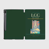 Thumbnail for Liège Airport (LGG) design on dark green samsung tablet tablet case