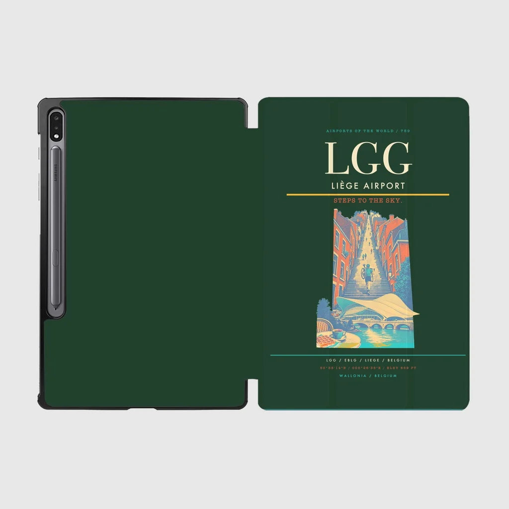 Liège Airport (LGG) design on dark green samsung tablet tablet case