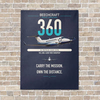 Thumbnail for Beechcraft King Air 360 vertical canvas print - no frame - navy blue background
