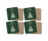 Thumbnail for Phu Bai International Airport (HUI) design on dark green 4 pieces set coaster