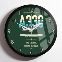 Thumbnail for Airbus A330-300 design on dark green framed wall clock