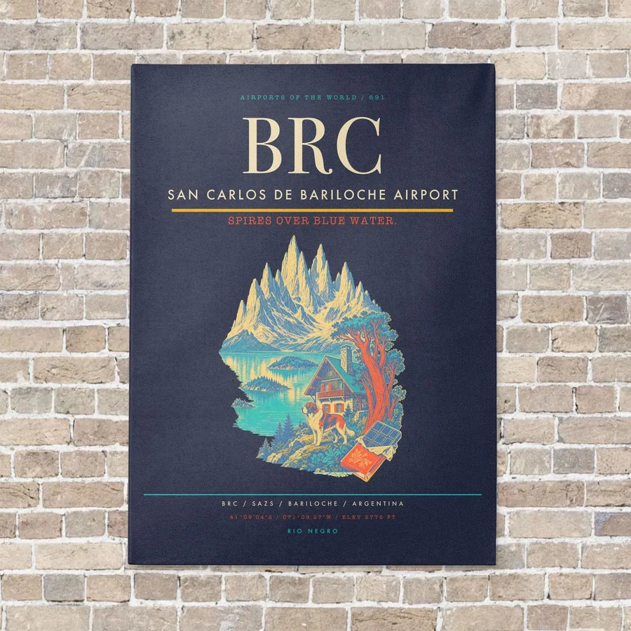 San Carlos de Bariloche Airport BRC - Canvas No Frame - Navy Blue