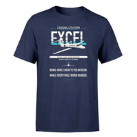 Thumbnail for Cessna Citation Excel design on navy blue double-side t-shirt, single-side print