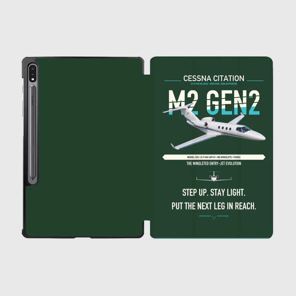 Cessna Citation M2 Gen2 design on dark green samsung tablet tablet case