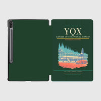 Thumbnail for Gander International Airport (YQX) design on dark green samsung tablet tablet case
