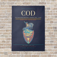 Thumbnail for Yellowstone Regional Airport COD — Cody vertical canvas print - no frame - navy blue background