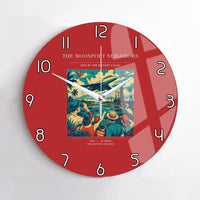 Thumbnail for VINTAGE G4129 - The Moonport Neighbors - Designed Wall Clocks design on red no-frame