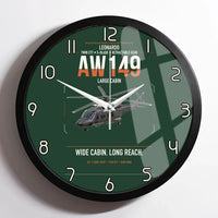 Thumbnail for Leonardo AW149 design on dark green framed wall clock