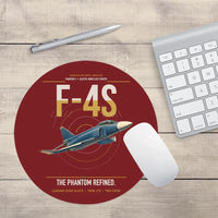 Thumbnail for F-4S Phantom II design on dark red round mouse pad