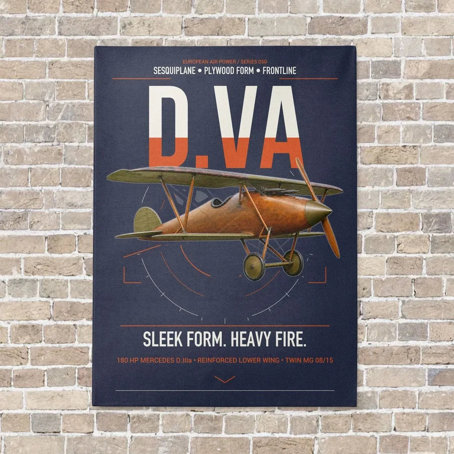 Albatros D.Va vertical canvas print - no frame - navy blue background