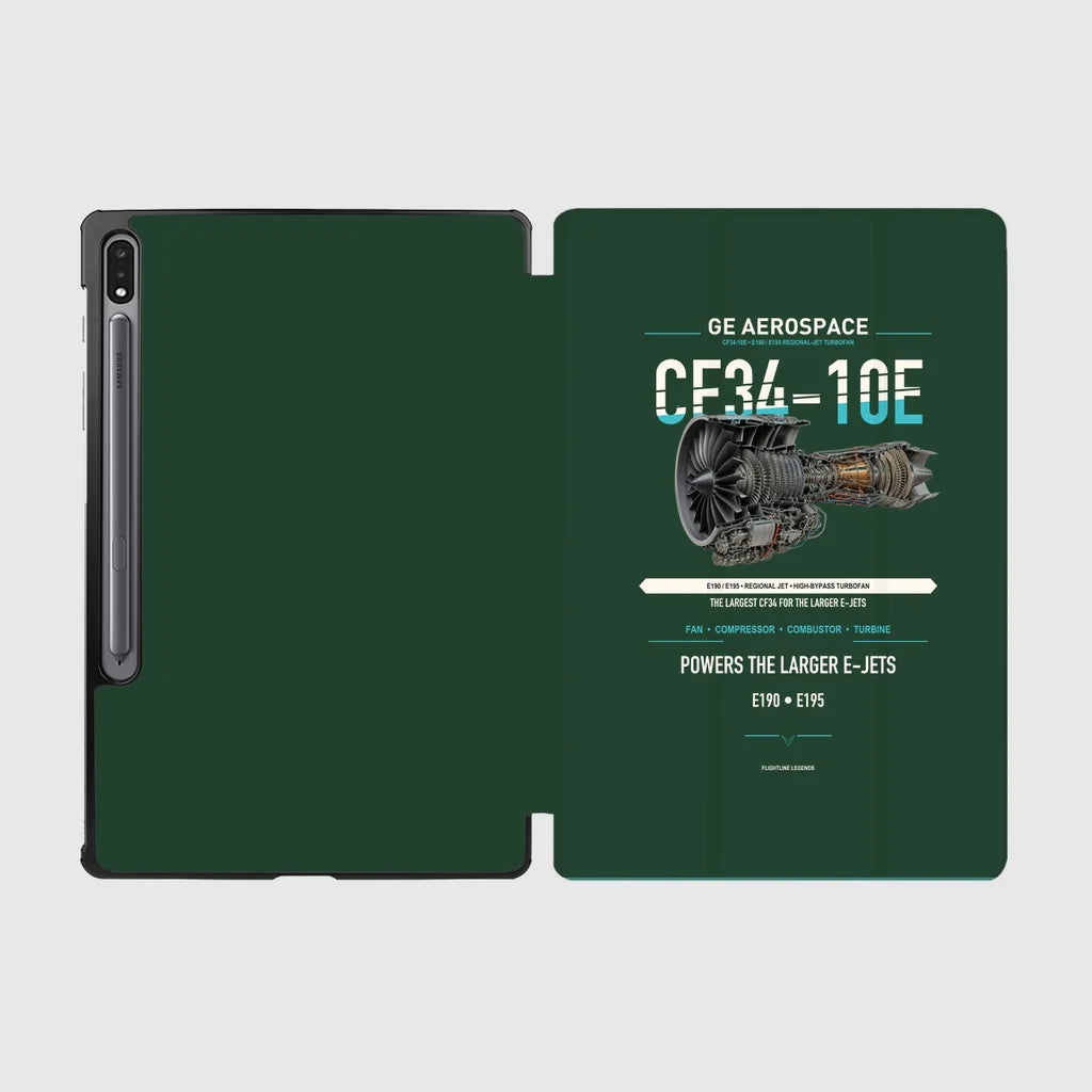 CF34-10E design on dark green samsung tablet tablet case