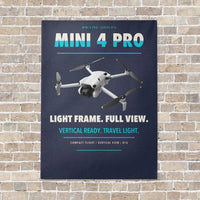 Thumbnail for DJI Mini 4 Pro vertical canvas print - no frame - navy blue background