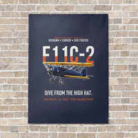 Thumbnail for F11C-2 Goshawk Dive from the High Hat vertical canvas print - no frame - navy blue background