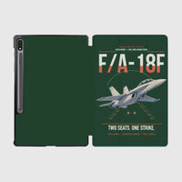 Thumbnail for F-A-18F Super Hornet design on dark green samsung tablet tablet case